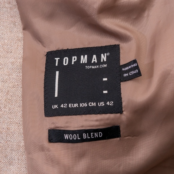 Topman Light Wool Men's Overcoat, size 42 US - Picture 5 of 5